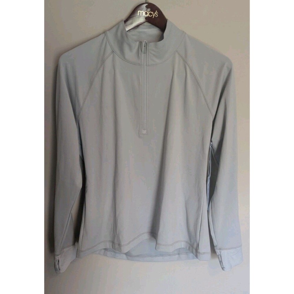 NEW Southern Tide Women Ranya Light Grey Ladies 1/4 Zip Pullover Size Large